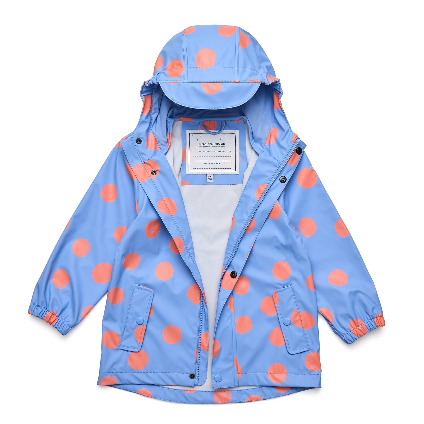 Snapper Rock Cornflower Polka Dot Recycled Waterproof Raincoat