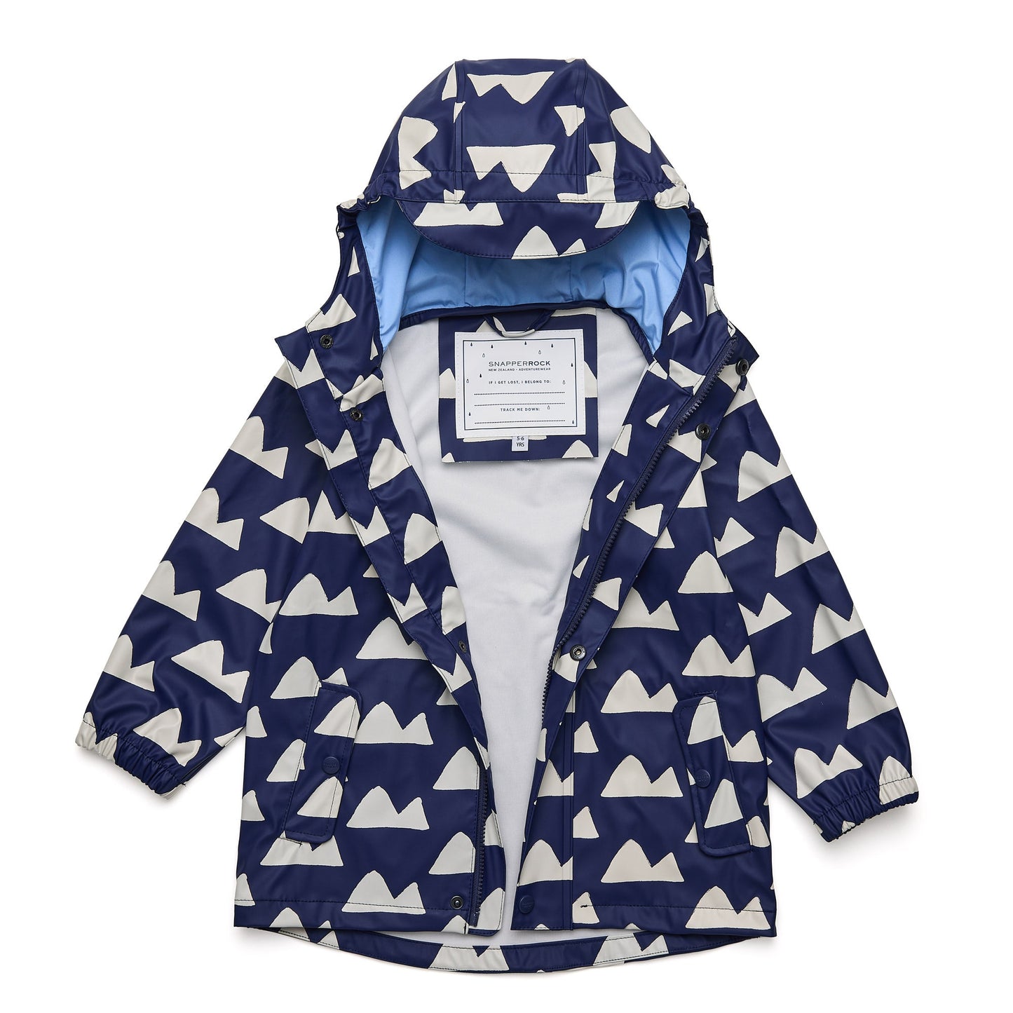 Snapper Rock Navy Peak to Peak Sustainable Recycled Waterproof Raincoat for Kids