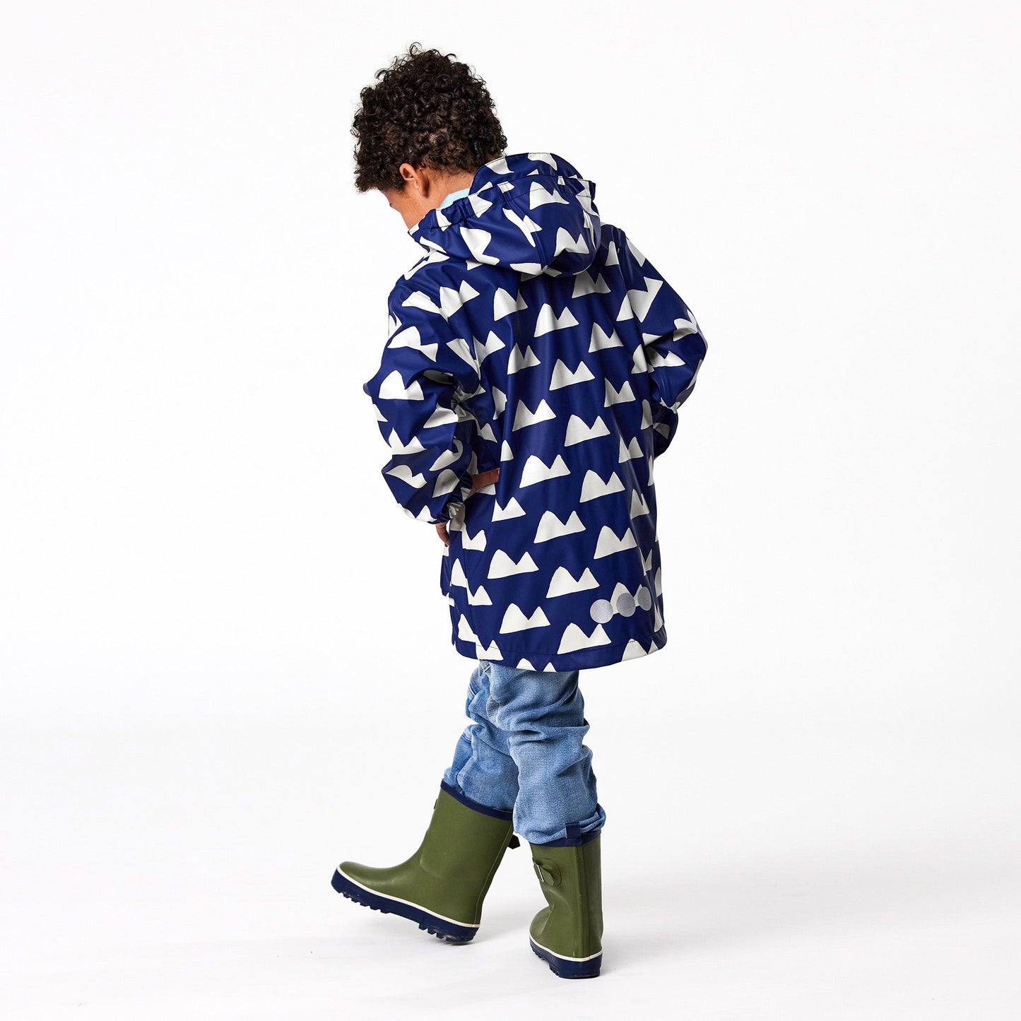 Snapper Rock Navy Peak to Peak Sustainable Recycled Waterproof Raincoat for Kids