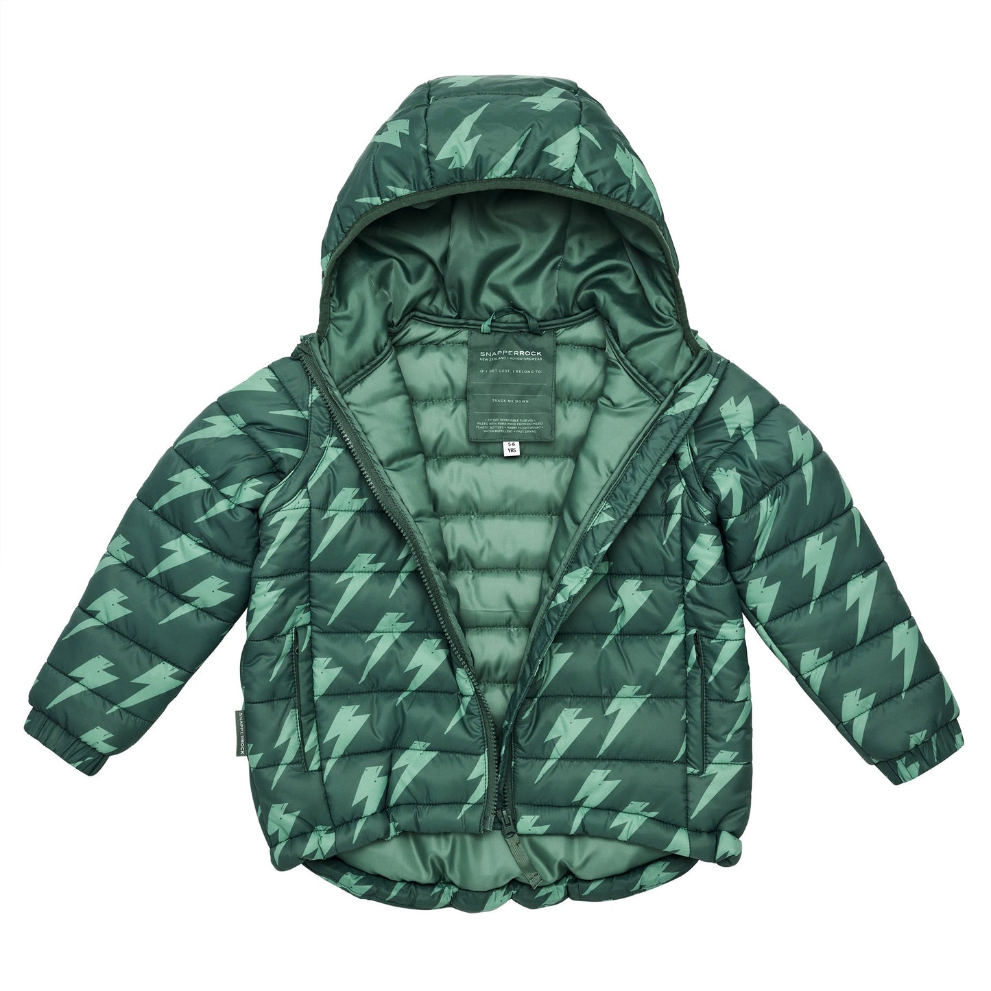 Snapper Rock Native Bolt 2 in 1 Puffer Jacket and Vest for Kids