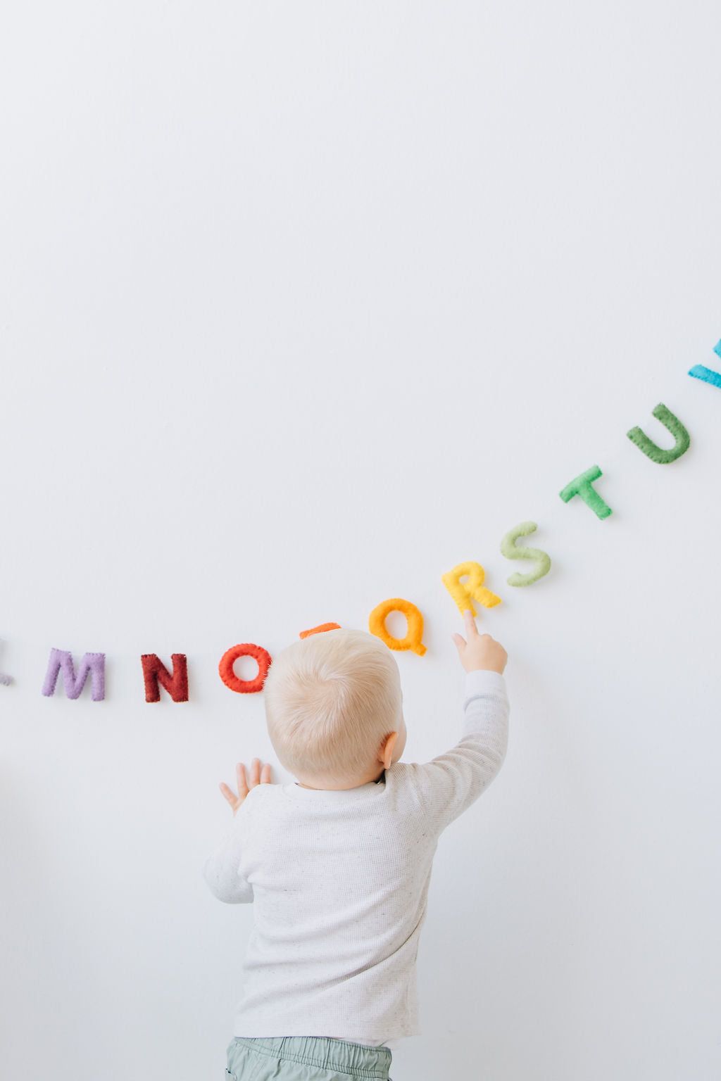 Rainbow Alphabet Garland – Handmade Wool Felt Nursery & Playroom Decor