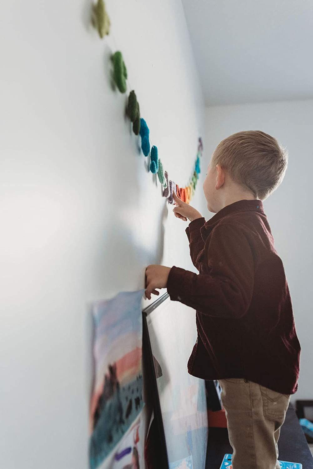 Rainbow Alphabet Garland – Handmade Wool Felt Nursery & Playroom Decor