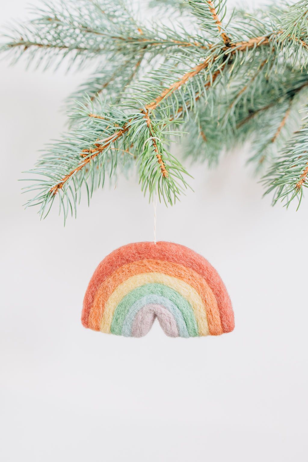Rainbow Ornament – Handmade Wool Felt Holiday Decor