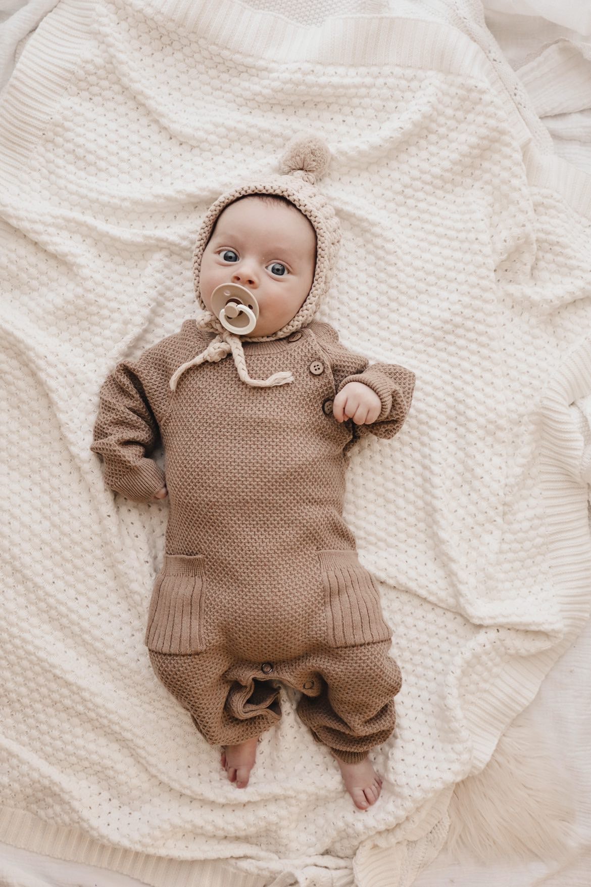 Luna + Luca Rib Pocket Organic Cotton Jumpsuit - Acorn