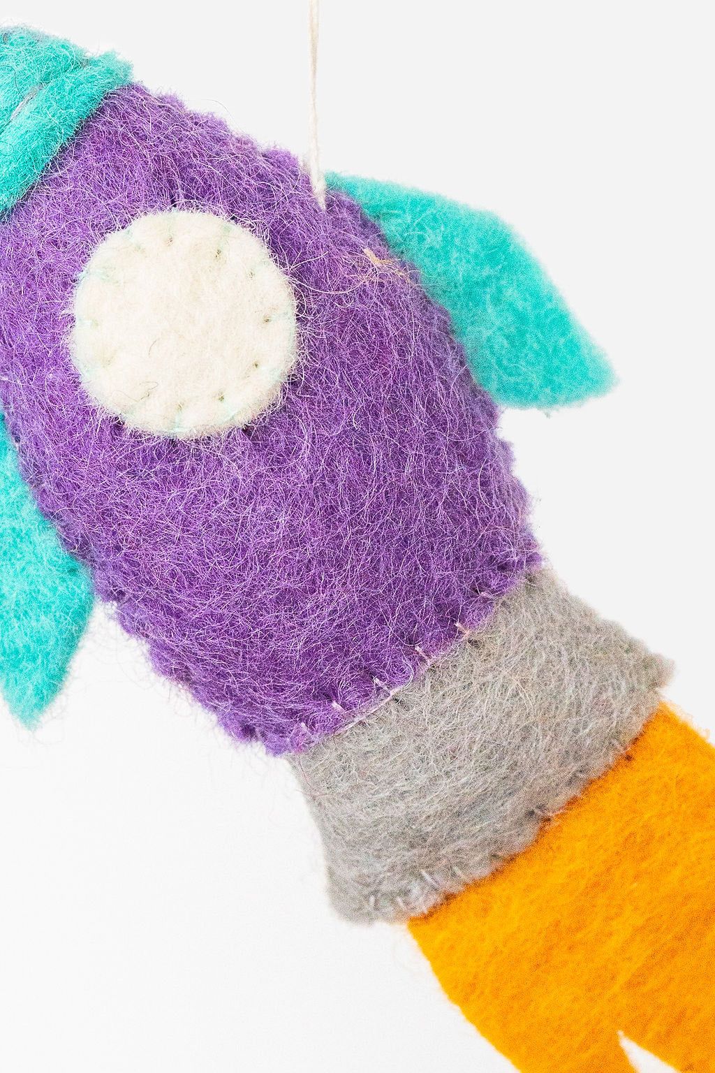 Rocket Ornament – Handmade Wool Felt Holiday Decor