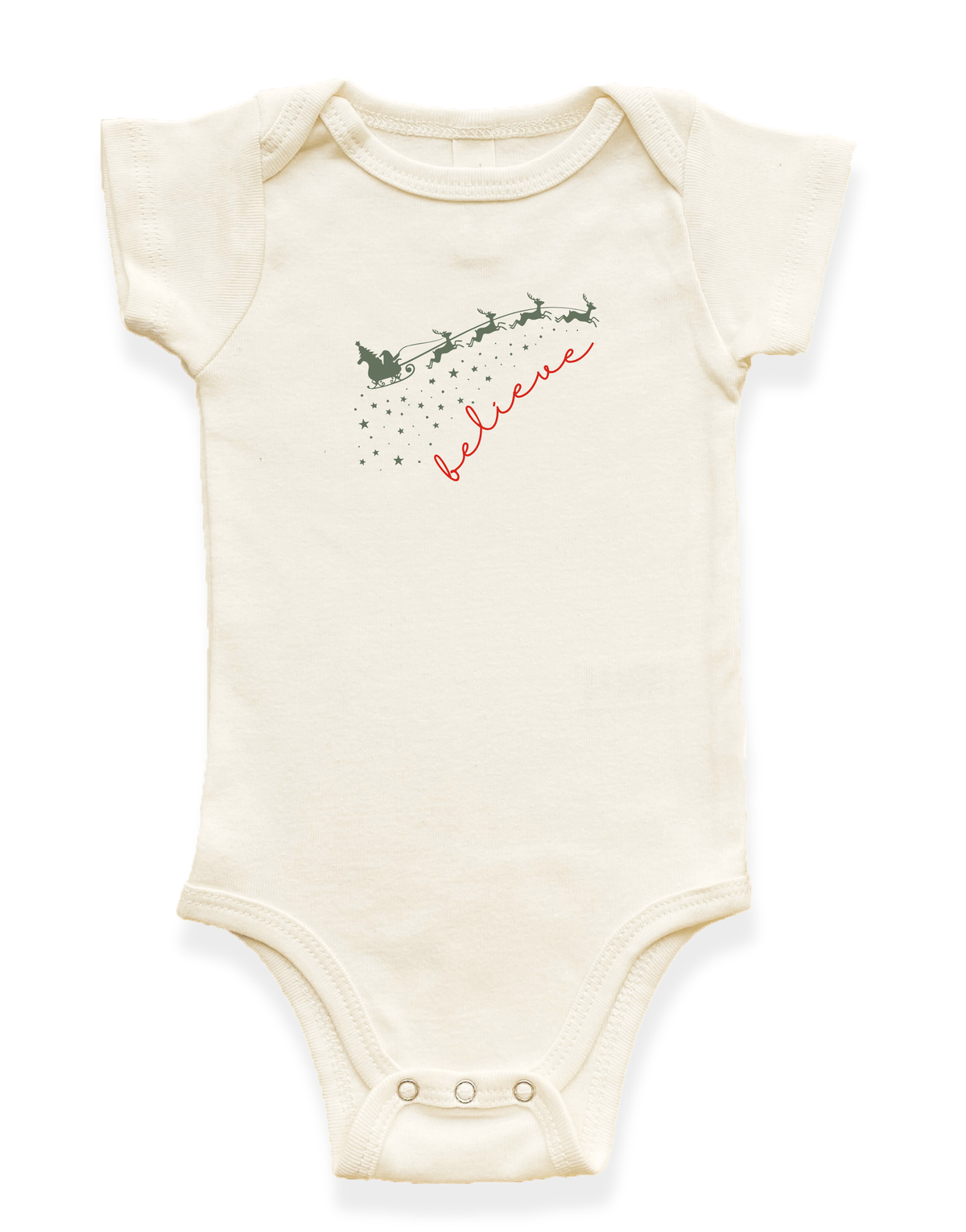 Believe Organic Cotton Baby Bodysuit – Short Sleeve, 0–18M