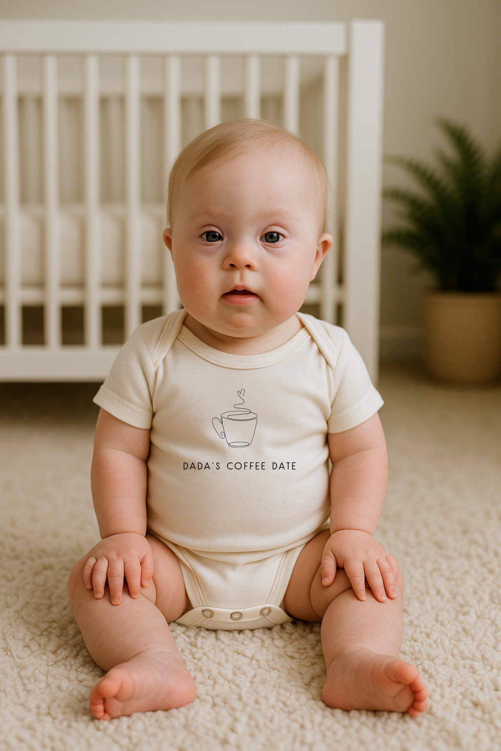Dada’s Coffee Date Organic Cotton Baby Bodysuit – Short Sleeve, 0–24M