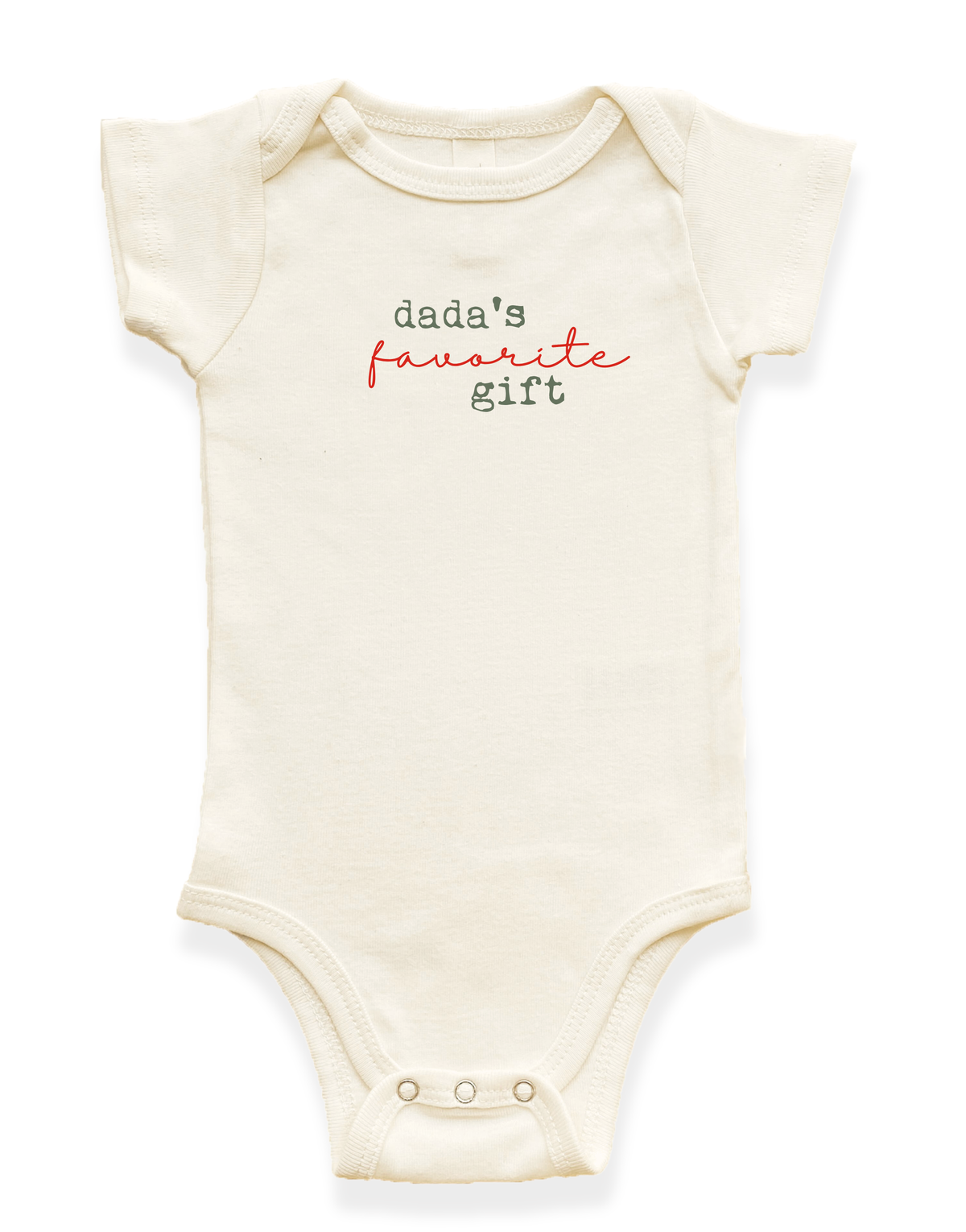 Dada’s Favorite Gift Organic Cotton Baby Bodysuit – Short Sleeve, 0–18M