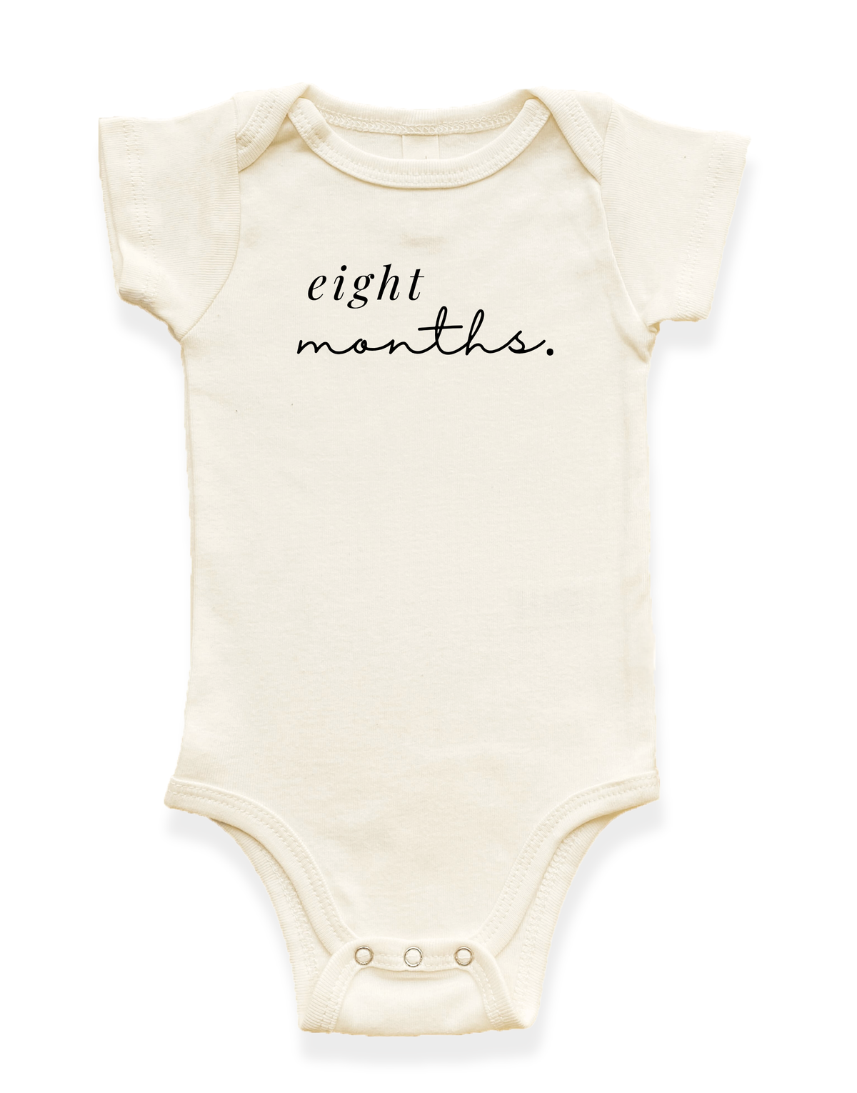 Monthly Milestones Organic Cotton Baby Bodysuit – Short Sleeve, Months 1–12, 0–24M