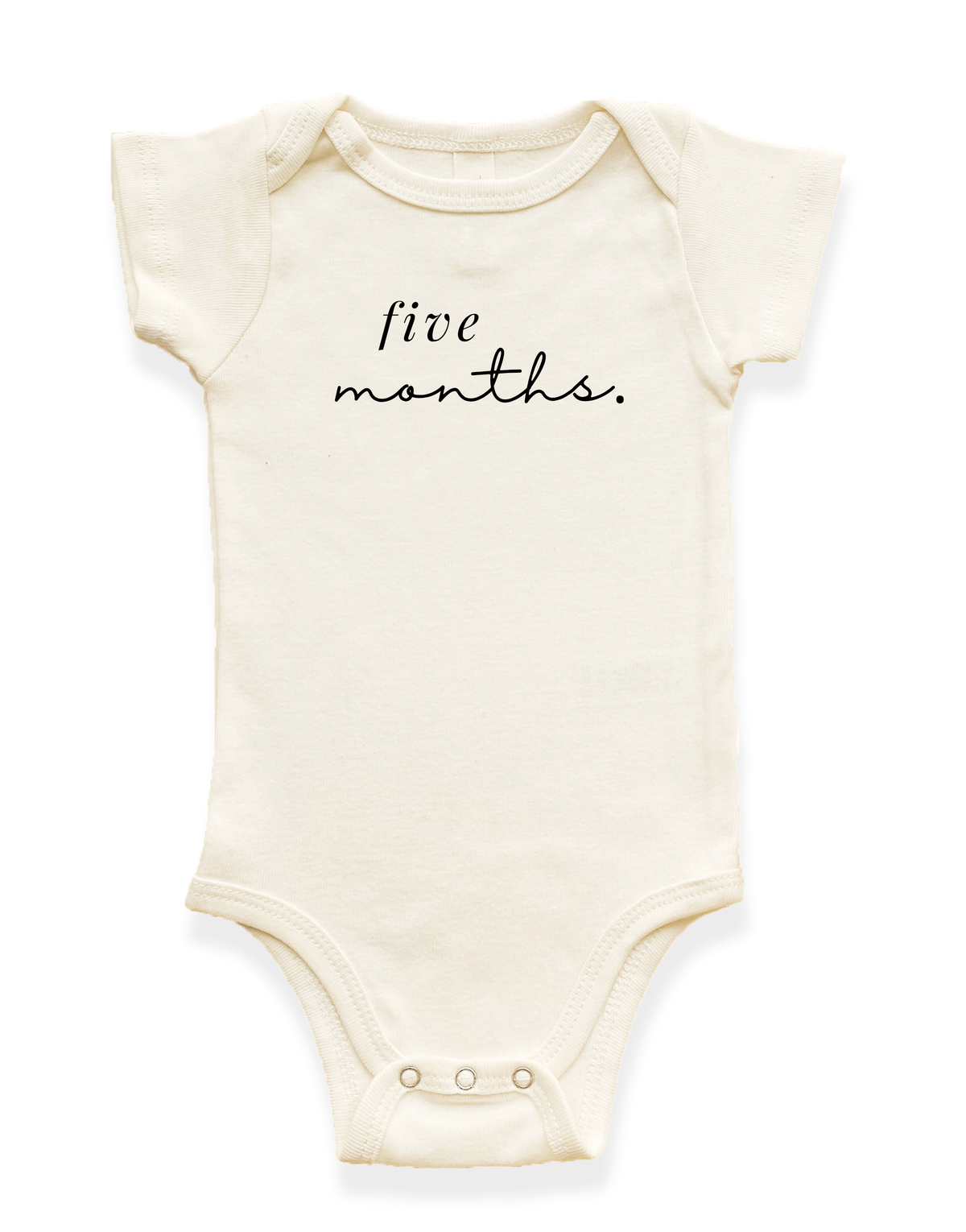 Monthly Milestones Organic Cotton Baby Bodysuit – Short Sleeve, Months 1–12, 0–24M