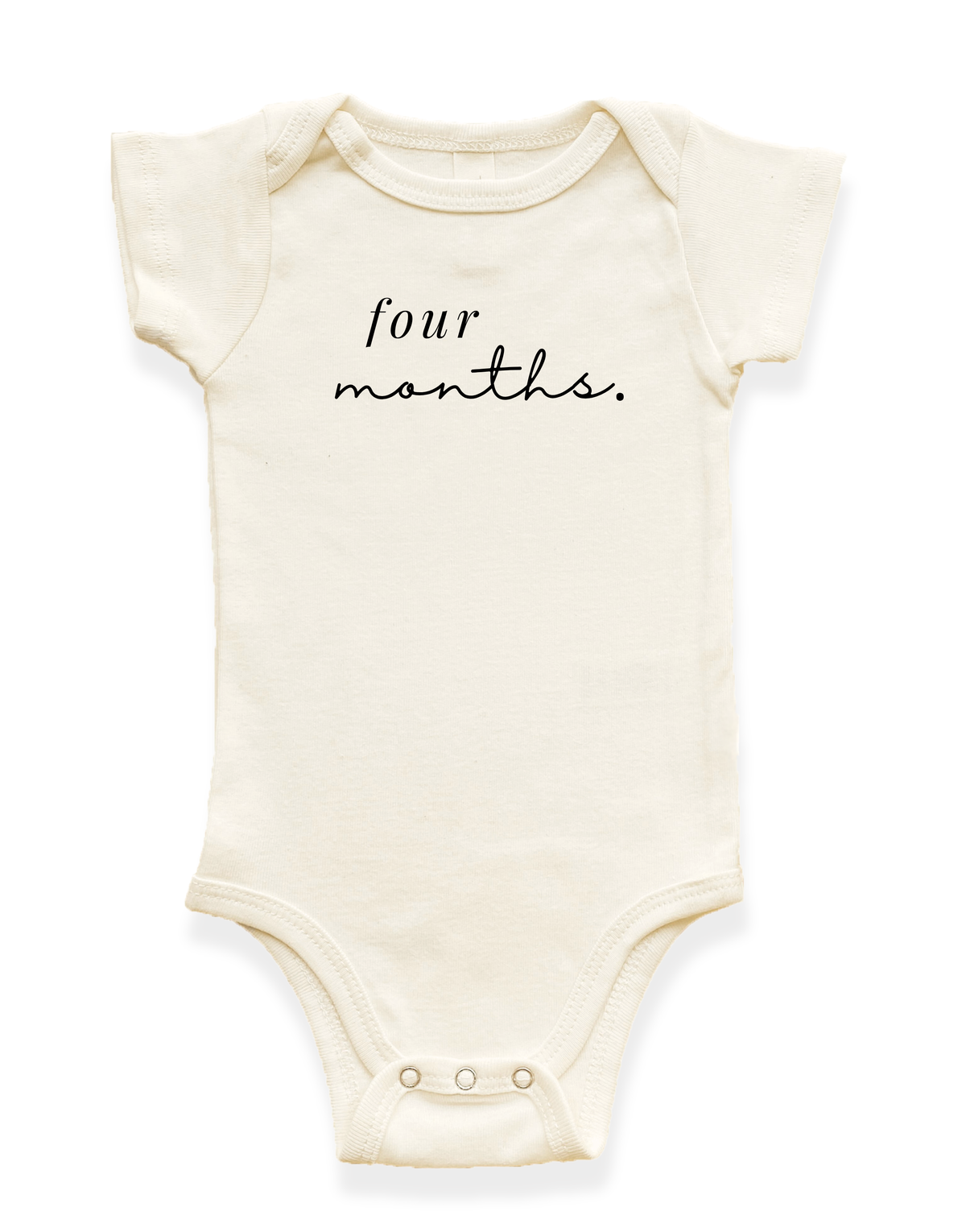 Monthly Milestones Organic Cotton Baby Bodysuit – Short Sleeve, Months 1–12, 0–24M