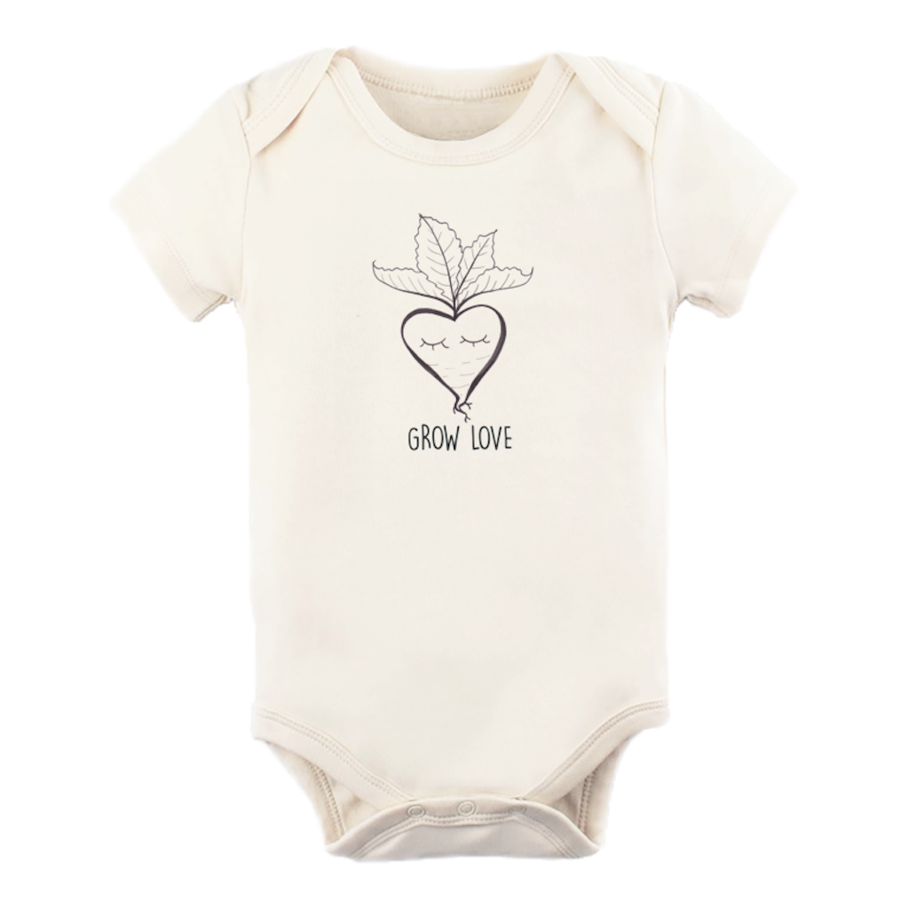 Grow Love Organic Cotton Baby Bodysuit – Short Sleeve, 0–18M