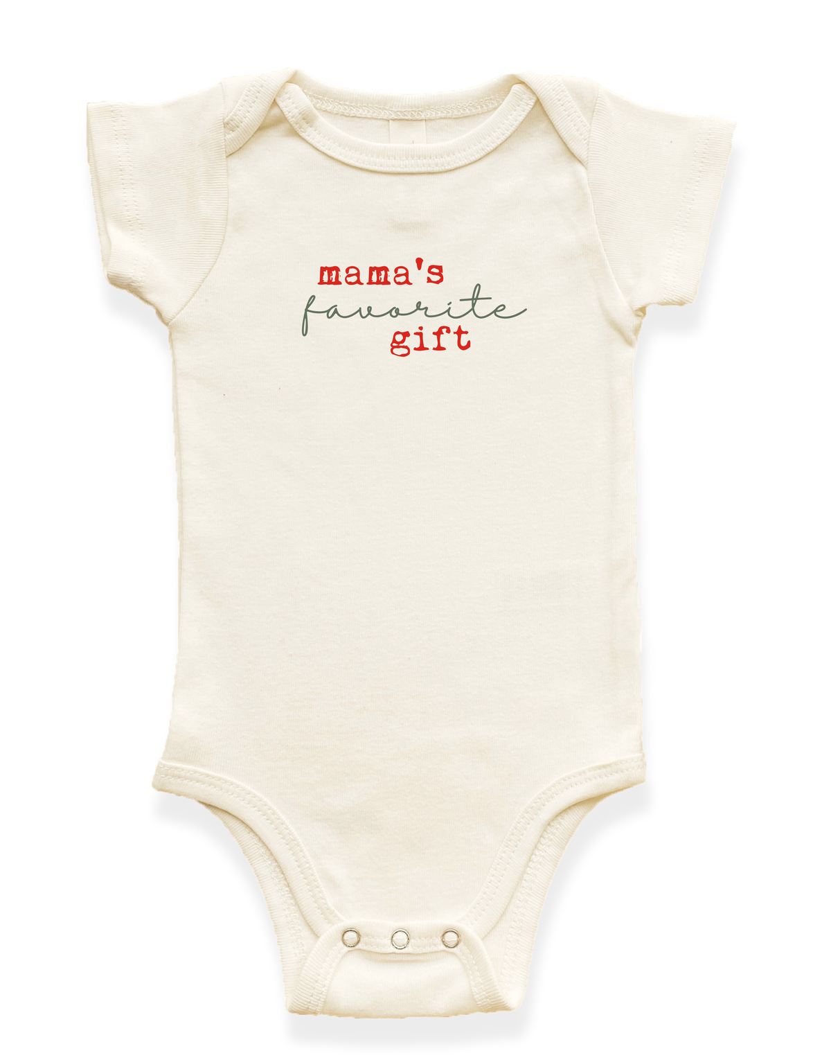 Mama’s Favorite Gift Organic Cotton Baby Bodysuit – Short Sleeve, 0–18M