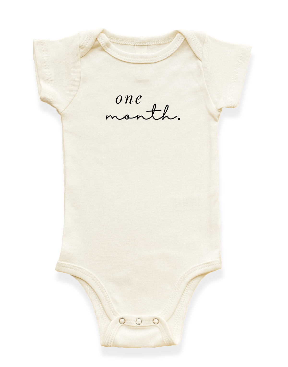 Monthly Milestones Organic Cotton Baby Bodysuit – Short Sleeve, Months 1–12, 0–24M