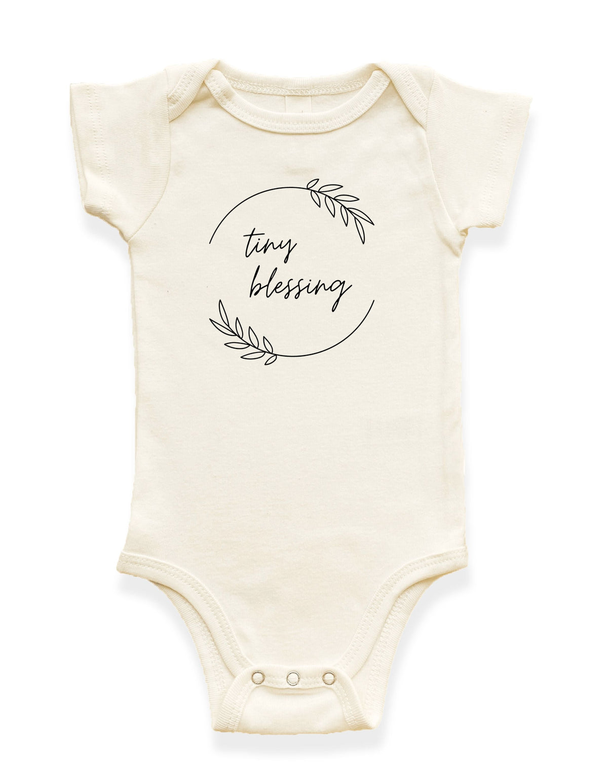 Tiny Blessing Organic Cotton Baby Bodysuit – Short Sleeve, 0–18M