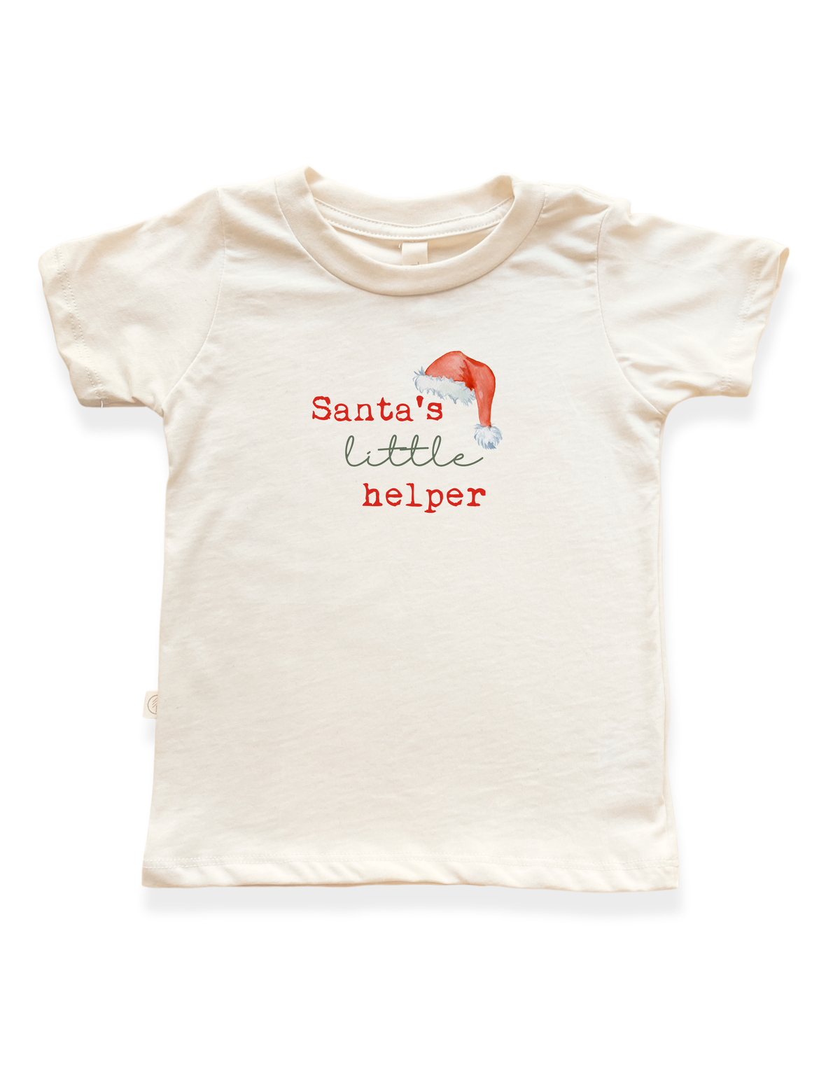 Santa’s Little Helper Organic Cotton Kids T-Shirt – Short Sleeve, 2T–12Y
