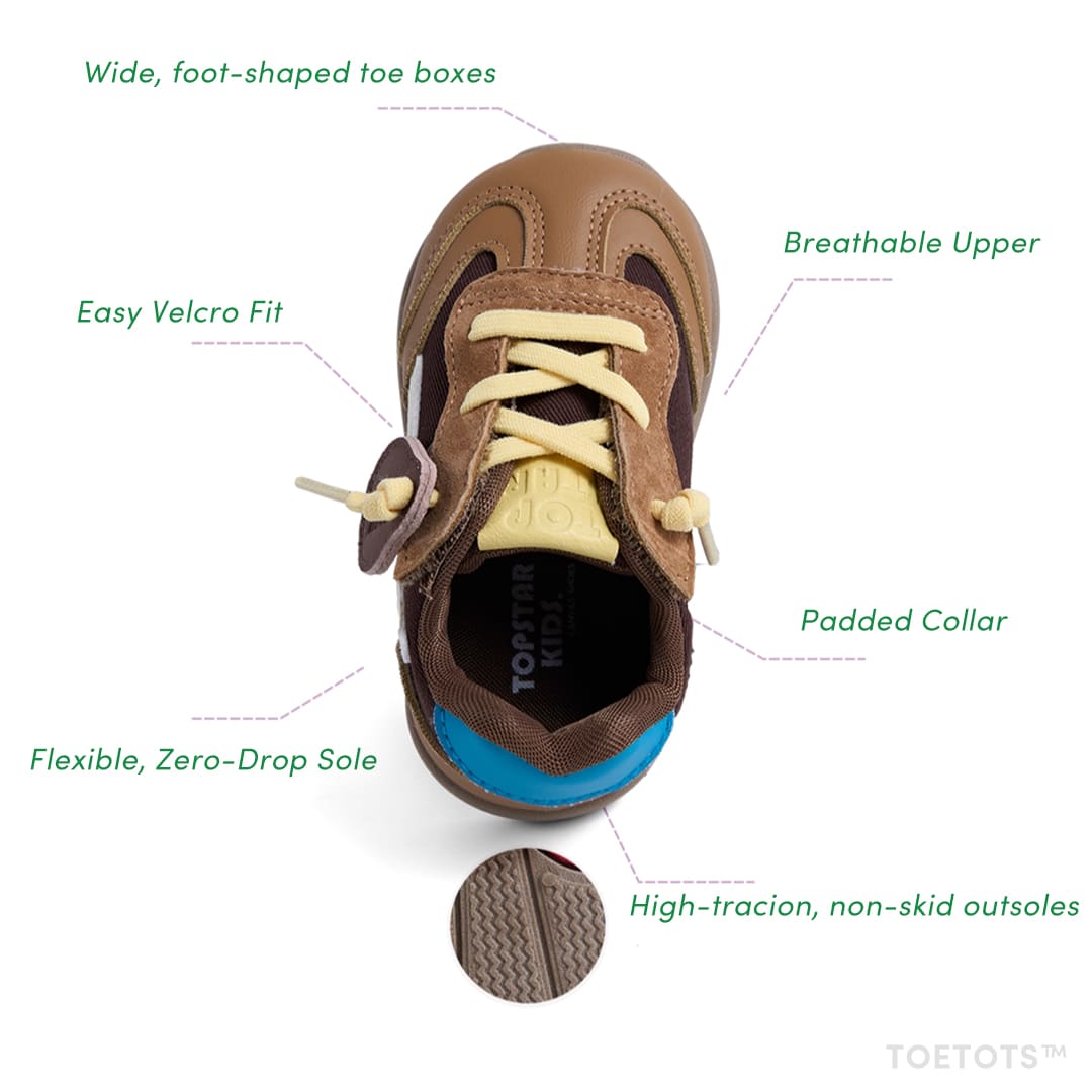 Scout Kid Sneaker – Vegan Leather, Adjustable Heel Fit