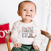 Load image into Gallery viewer, graphic bodysuit | santas favorite elf (long sleeve)
