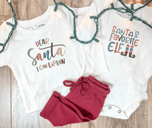 Load image into Gallery viewer, graphic bodysuit | santas favorite elf (long sleeve)
