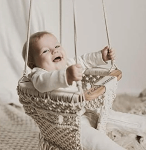 Finn + Emma Macrame Baby and Toddler Organic Cotton Eco-Friendly Swing