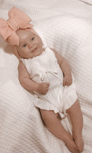 Load image into Gallery viewer, Luna + Luca Sleeveless Organic Cotton Ruffle Romper - White
