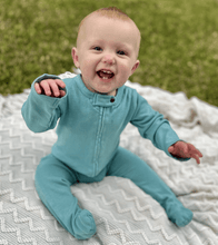 Load image into Gallery viewer, footie | vintage aqua
