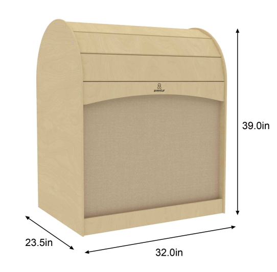 Avenlur Nambar Wooden Montessori Reading Nook – Cozy Kids' Play Hideaway with Curtain & Cushion