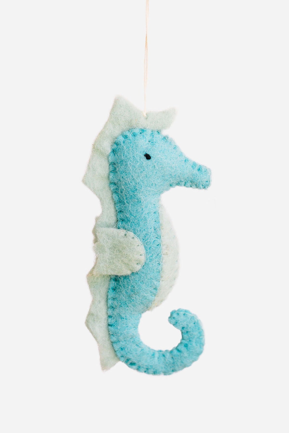Seahorse Ornament – Handmade Wool Felt Holiday Decor