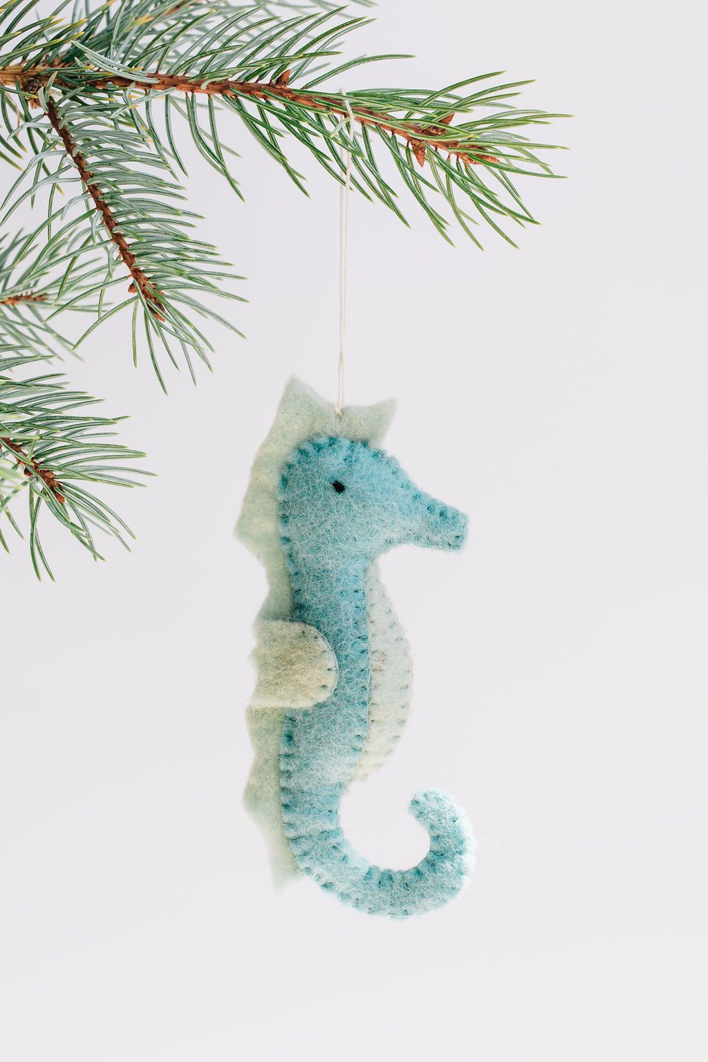 Seahorse Ornament – Handmade Wool Felt Holiday Decor