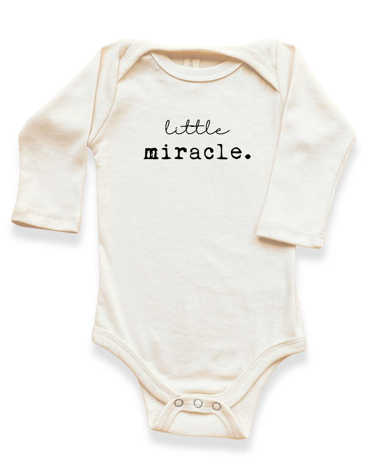 Little Miracle Organic Cotton Baby Bodysuit – Long Sleeve, 0–24M