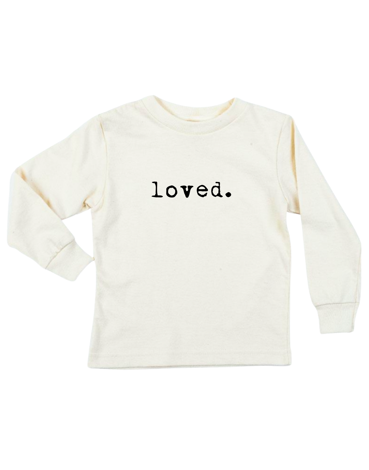 Loved Organic Cotton Kids T-Shirt – Long Sleeve, Black or Red, 2Y–12Y