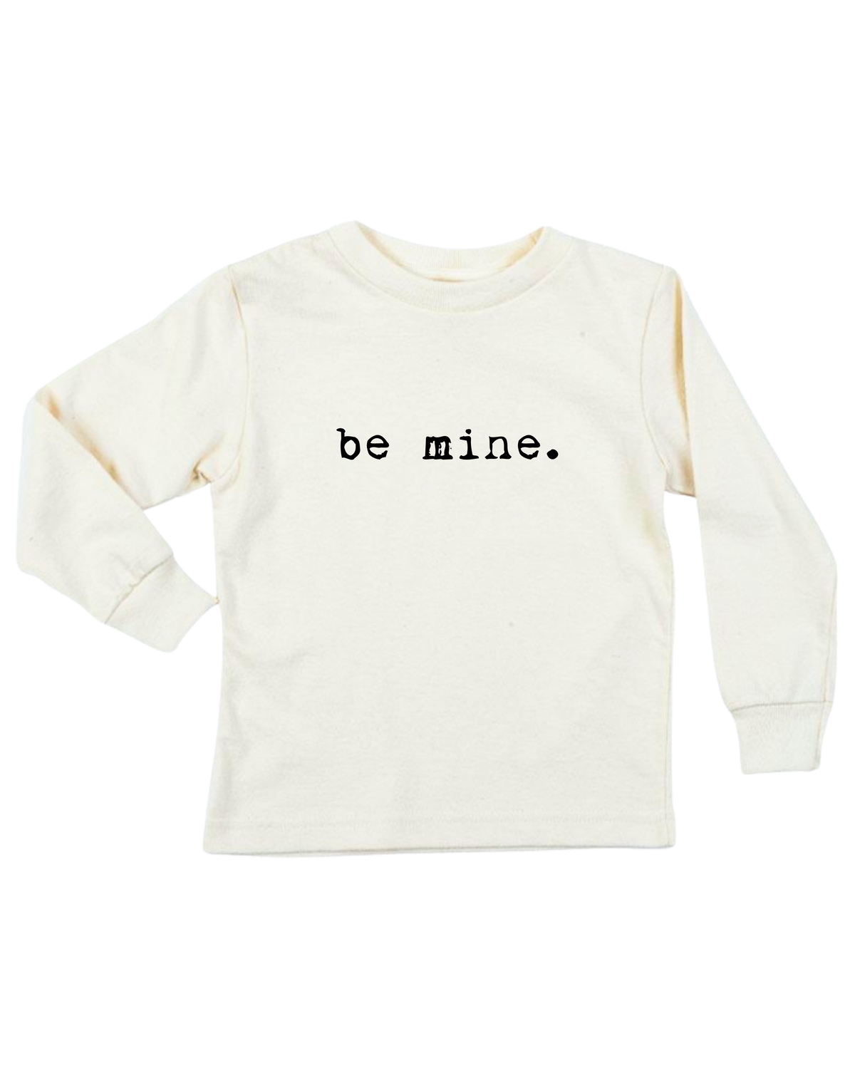 Be Mine Organic Cotton Kids T-Shirt – Long Sleeve, Black or Red, 2Y–12Y
