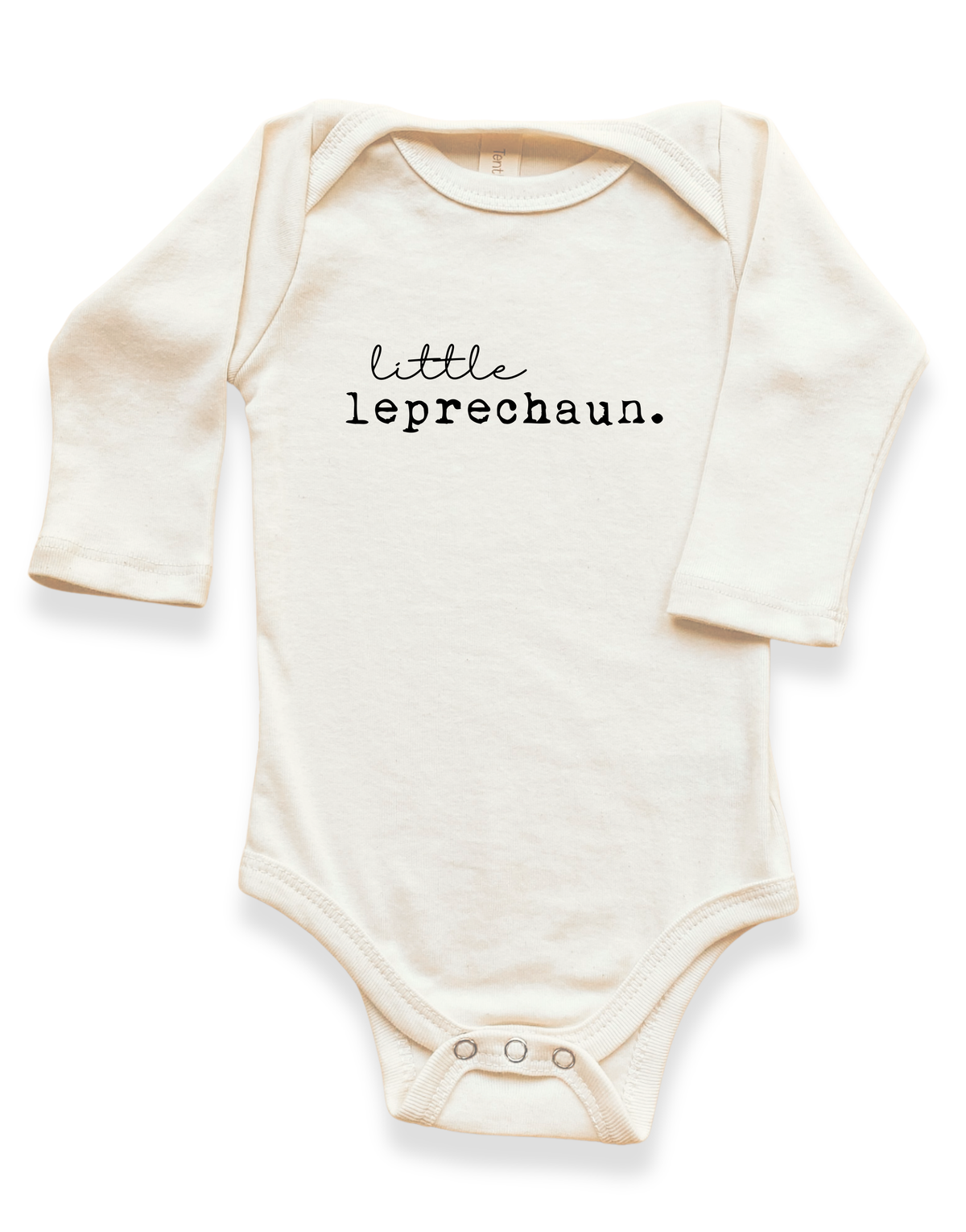 Little Leprechaun Organic Cotton Baby Bodysuit – Long Sleeve, Black or Green, 0–24M
