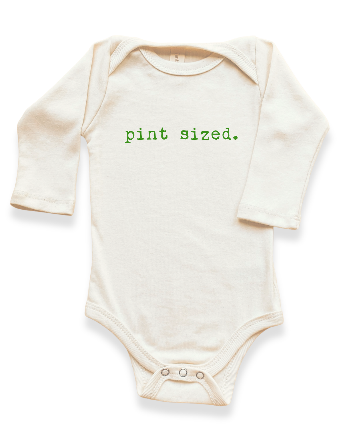 Pint Sized Organic Cotton Baby Bodysuit – Long Sleeve, Black or Green, 0–24M