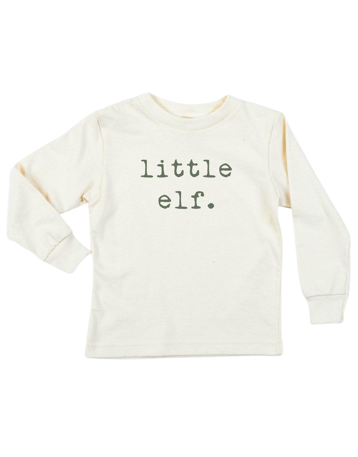 Little Elf Organic Cotton Kids T-Shirt – Long Sleeve, Red or Olive, 2T–10Y