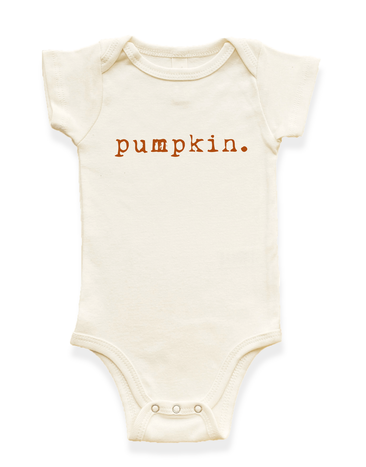 Pumpkin Organic Cotton Baby Bodysuit – Short Sleeve, 0–24M