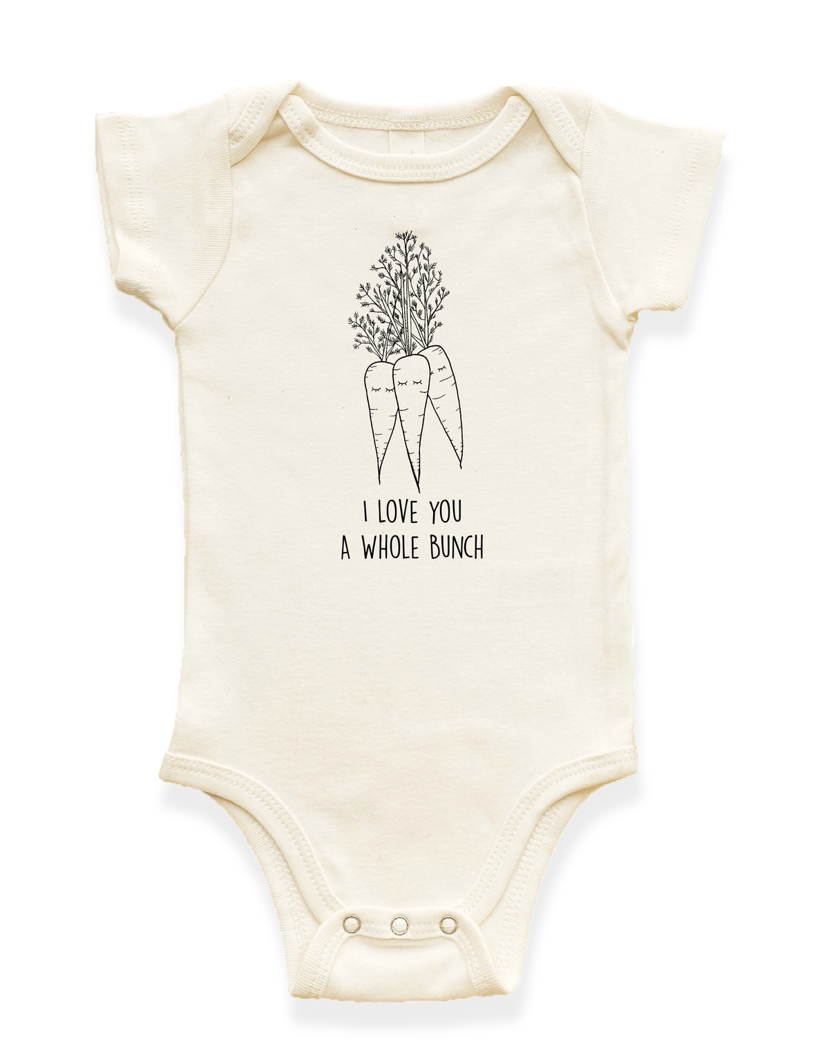 I Love You a Whole Bunch Organic Cotton Baby Bodysuit – Short Sleeve, 0–24M