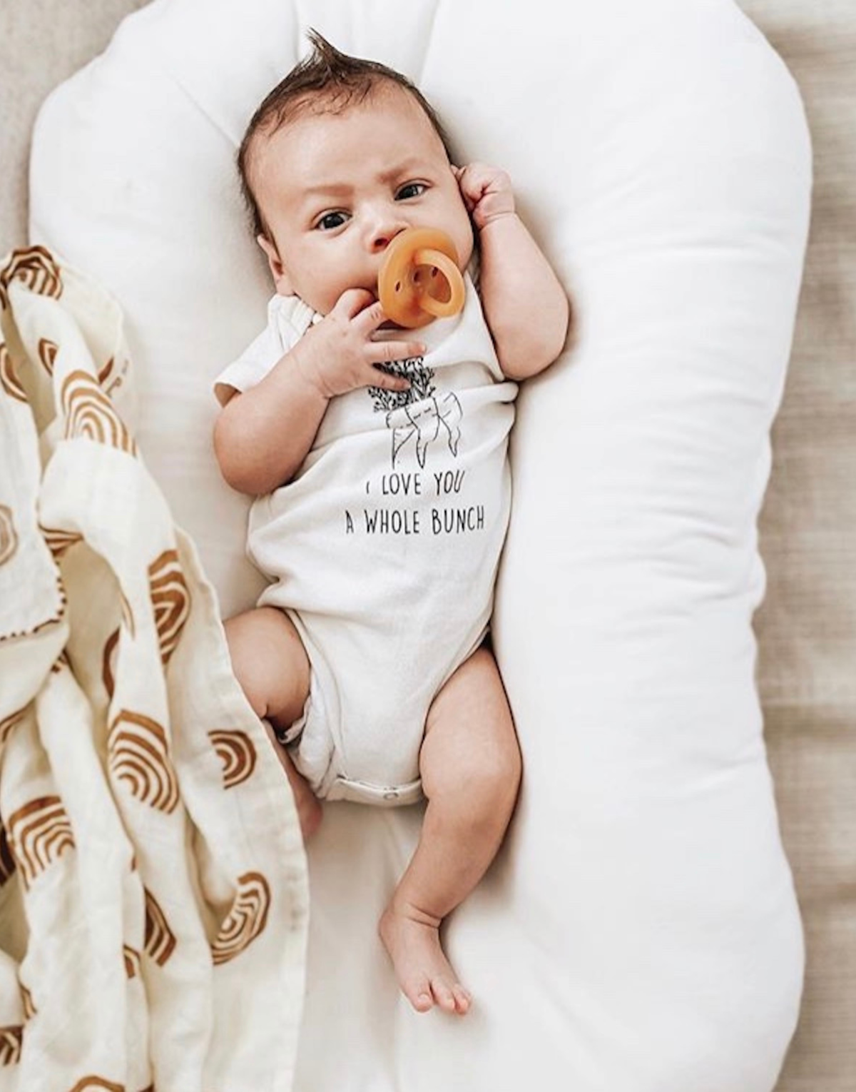 I Love You a Whole Bunch Organic Cotton Baby Bodysuit – Short Sleeve, 0–24M