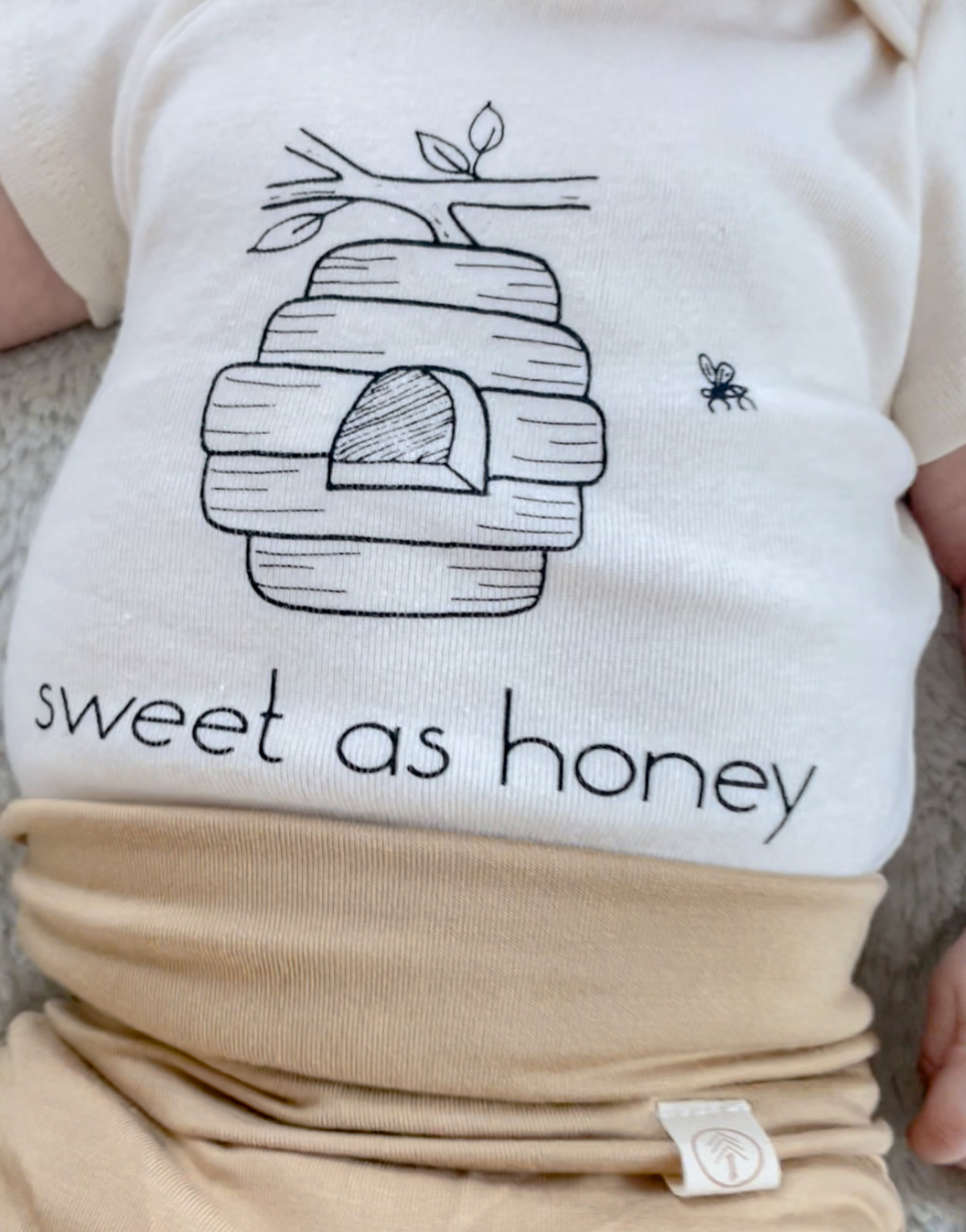 Sweet as Honey Organic Cotton Baby Bodysuit – Short Sleeve, 0–24M