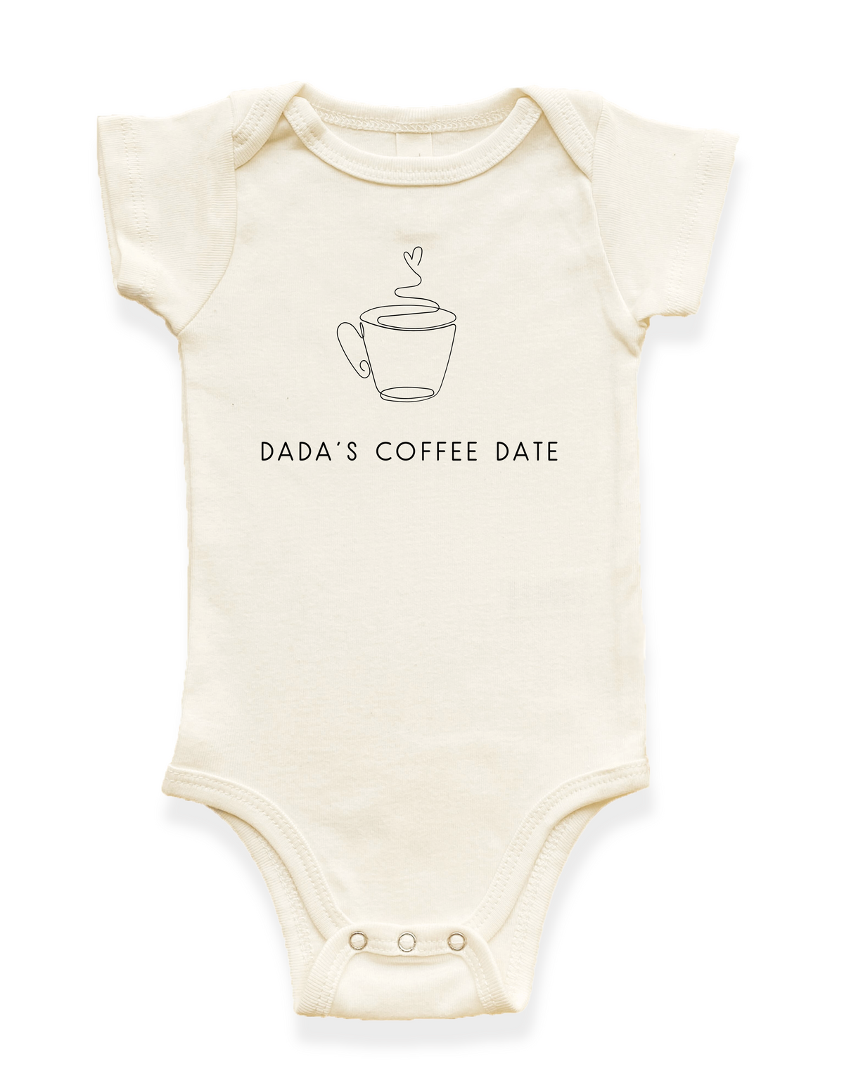 Dada’s Coffee Date Organic Cotton Baby Bodysuit – Short Sleeve, 0–24M
