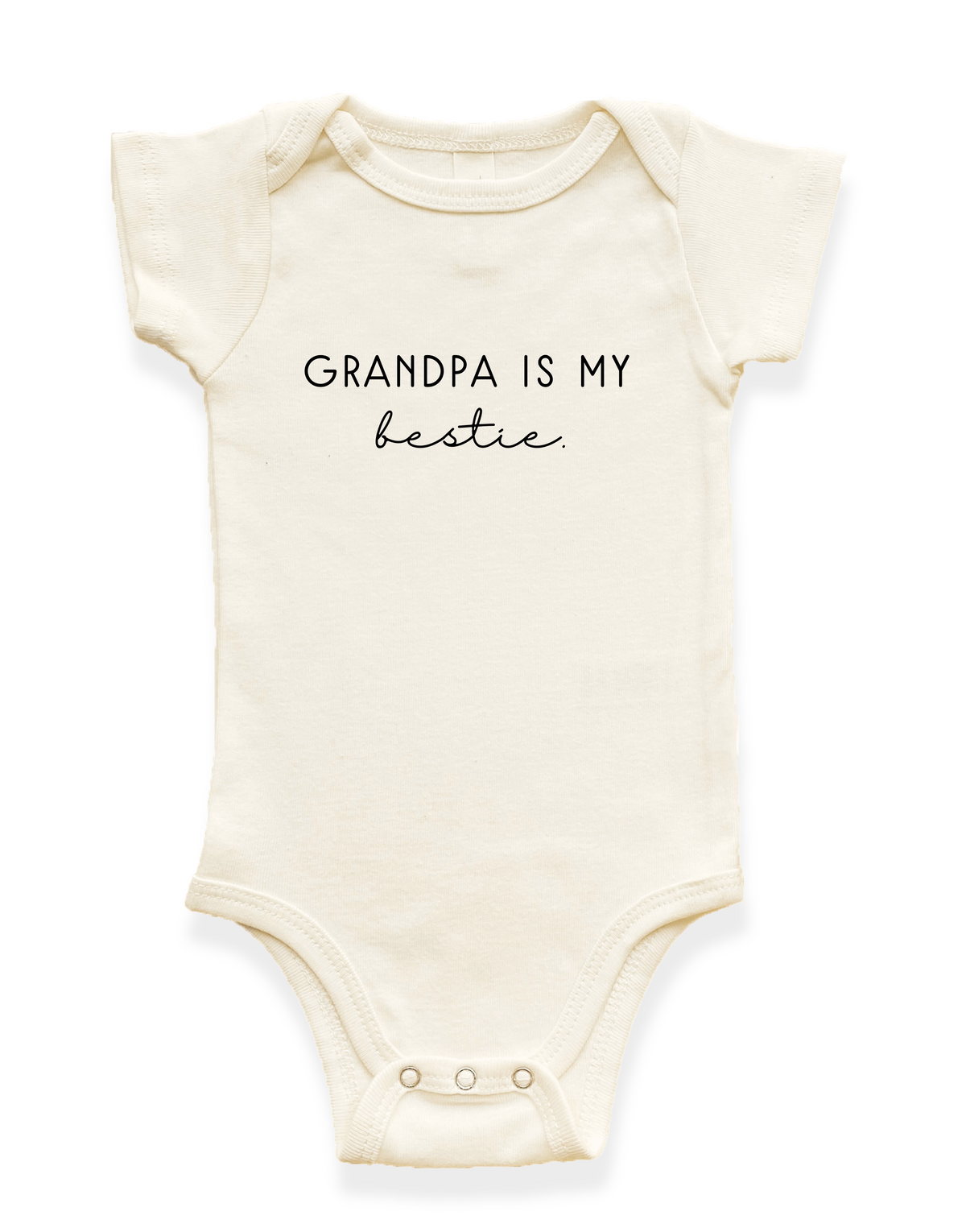 Grandpa is my Bestie Organic Cotton Baby Bodysuit – Short Sleeve, 0–24M