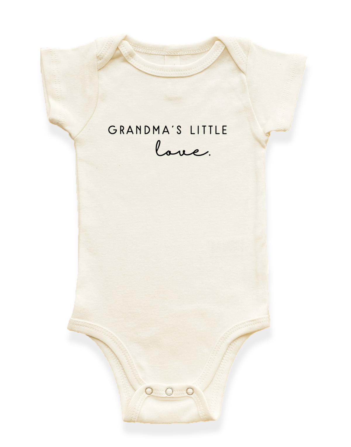 Grandma’s Little Love Organic Cotton Baby Bodysuit – Short Sleeve, 0–24M