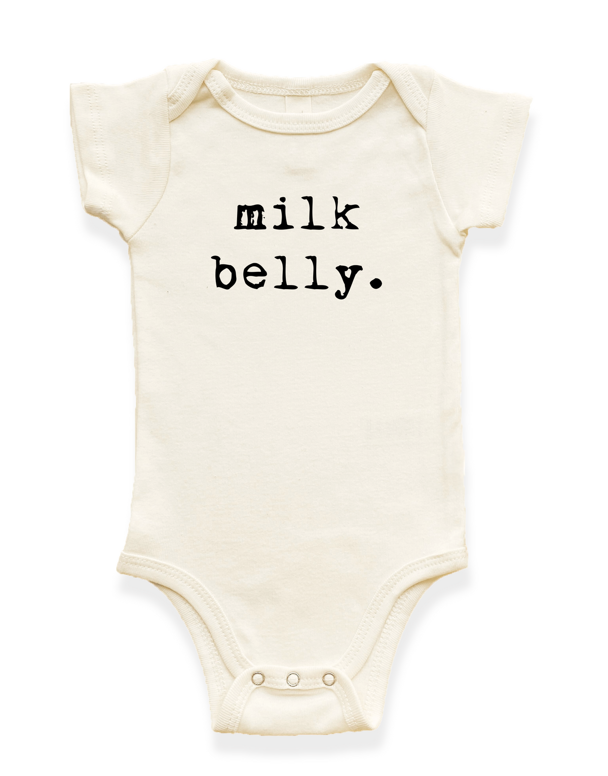 Milk Belly Organic Cotton Baby Bodysuit – Short Sleeve, 0–24M