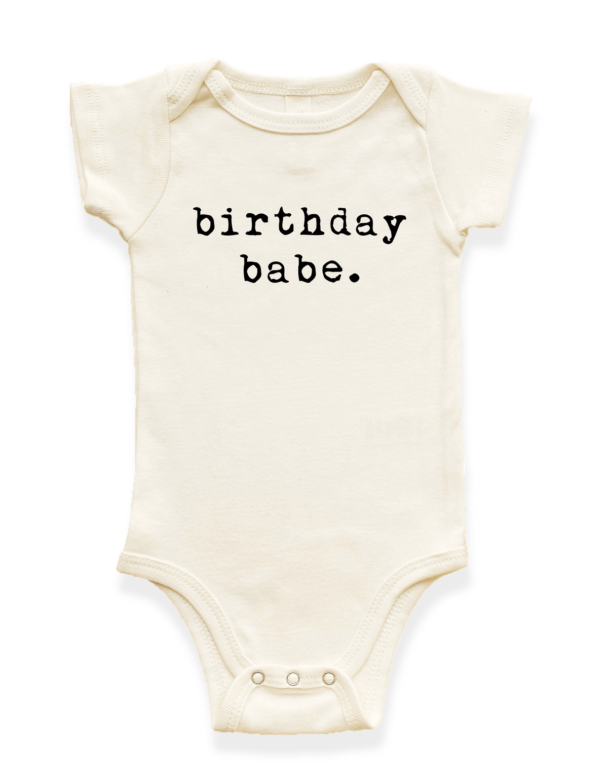 Birthday Babe Organic Cotton Baby Bodysuit – Short Sleeve, 0–24M