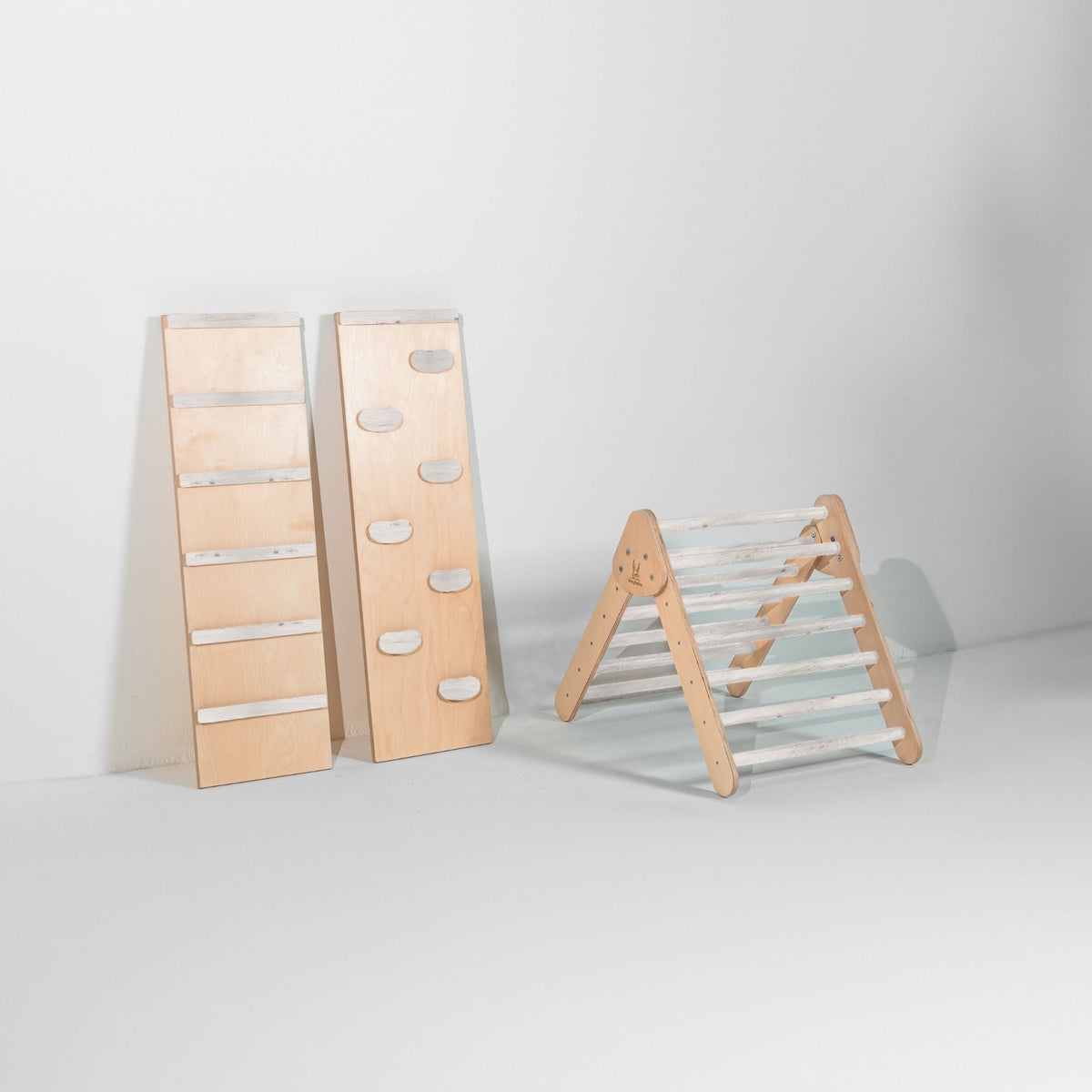 Bunny Hopkins My First Climber Playset – Mini Pikler Triangle with Reversible Ramp, Made in the USA