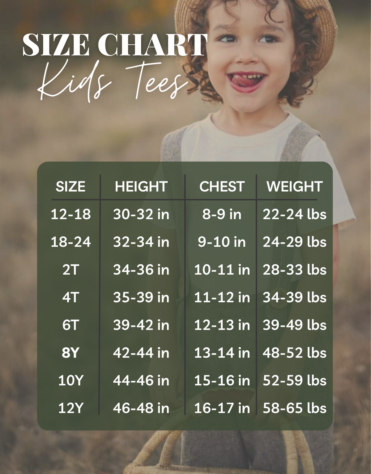 Amore Organic Cotton Kids T-Shirt – Short Sleeve, 2T–12Y