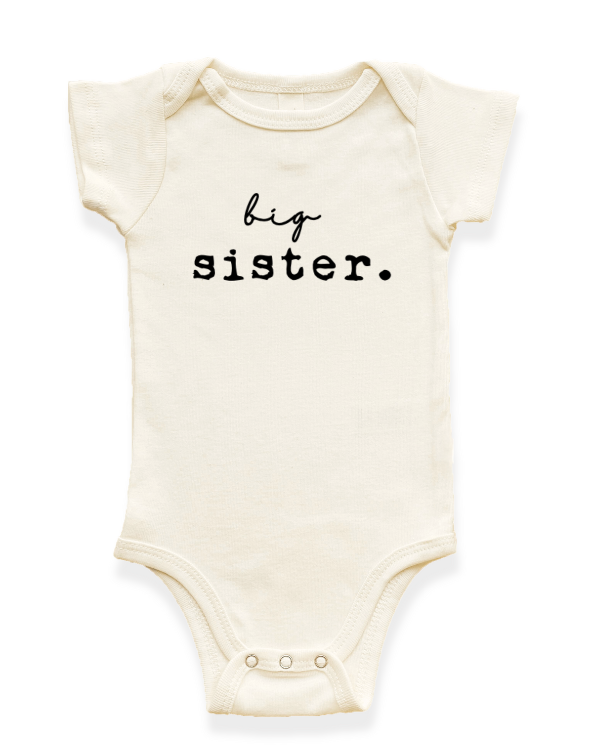 Big Sister Organic Cotton Baby Bodysuit – Short Sleeve, 12–18M