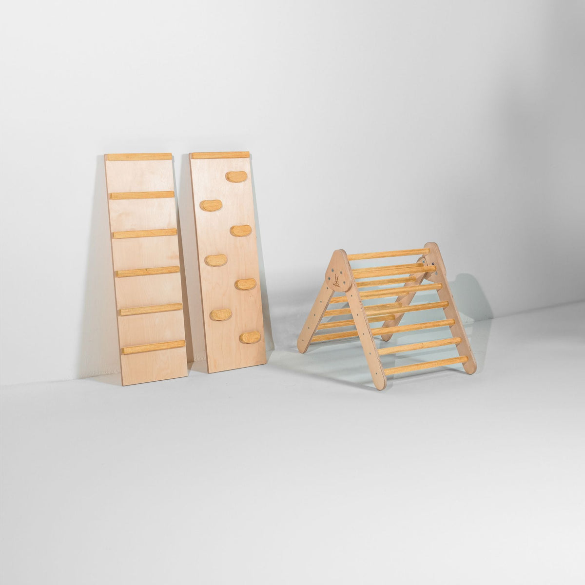 Bunny Hopkins My First Climber Playset – Mini Pikler Triangle with Reversible Ramp, Made in the USA
