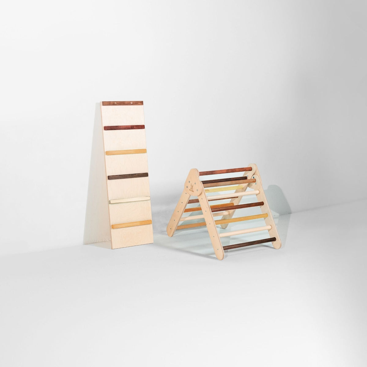 Bunny Hopkins My First Climber Playset – Mini Pikler Triangle with Reversible Ramp, Made in the USA