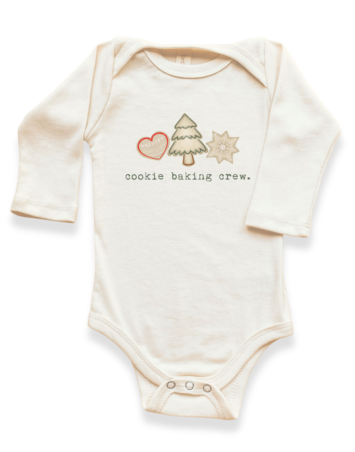 Cookie Baking Crew Organic Cotton Baby Bodysuit – Long Sleeve, 0–24M